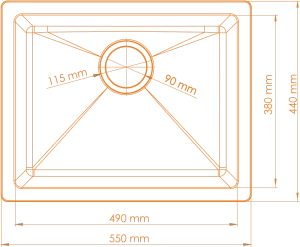 PİETRA ROMA  55X44 BEYAZ TEK GÖZLÜ  GRANİT MUTFAK EViYESİ 