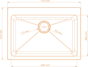 PİETRA VİYANA 71X50 TEK GÖZLÜ  GRİ  GRANİT MUTFAK EVYESİ 